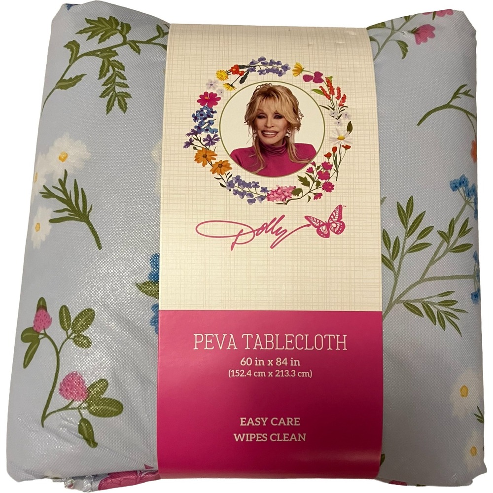Dolly Parton 6pc Kitchen Set Floral Butterfly Tablecloth Drying Mat Towel New - Picture 2 of 7